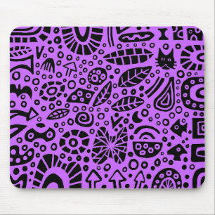 Tapis De Souris Catnip Dreams - Noir sur Purple CC66FF