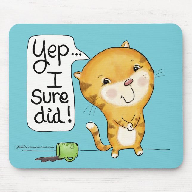 Tapis De Souris Cattitude - Cat déverse café (Devant)