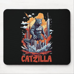 Tapis De Souris Catzilla Cat City Skyline amusant