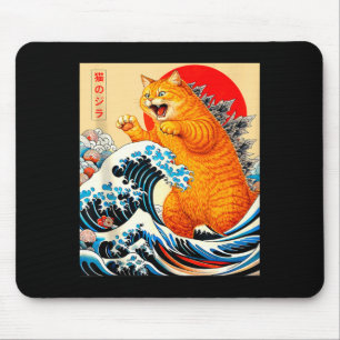 Tapis De Souris Catzilla chat orange art japonais pour hommes femm