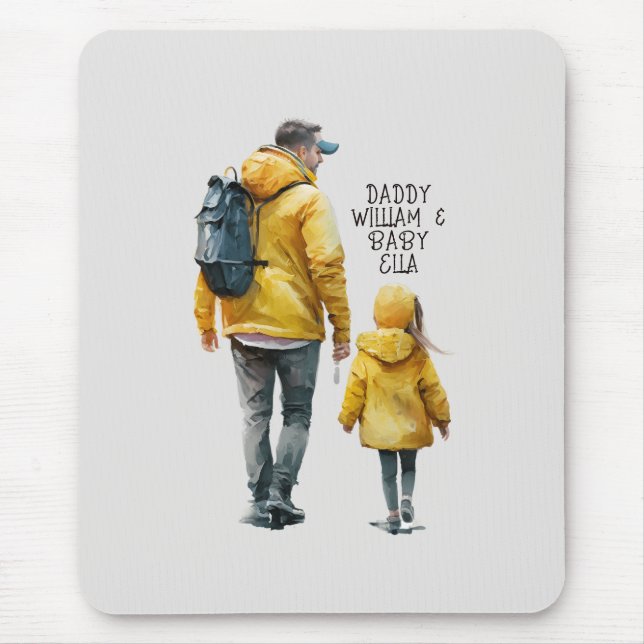 Tapis De Souris Caution père et fille (3) (Devant)