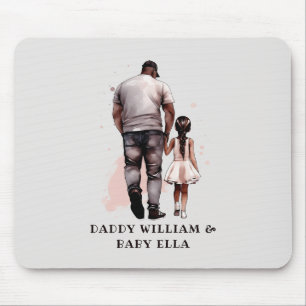 Tapis De Souris Caution père et fille noire (8)