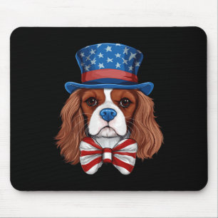 Tapis De Souris Cavalier King Charles Spaniel Avec Drapeau Usa Ind