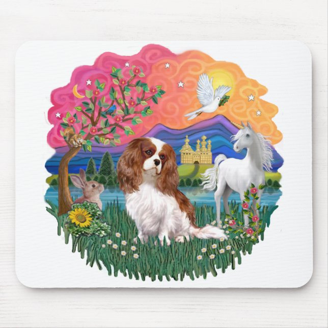 Tapis De Souris Cavalier King Charles Spaniel (Blenheim) (Devant)
