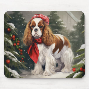 Tapis De Souris Cavalier King Charles Spaniel Chien Noël