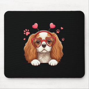 Tapis De Souris Cavalier King Charles Spaniel drôle Cœur Tête V