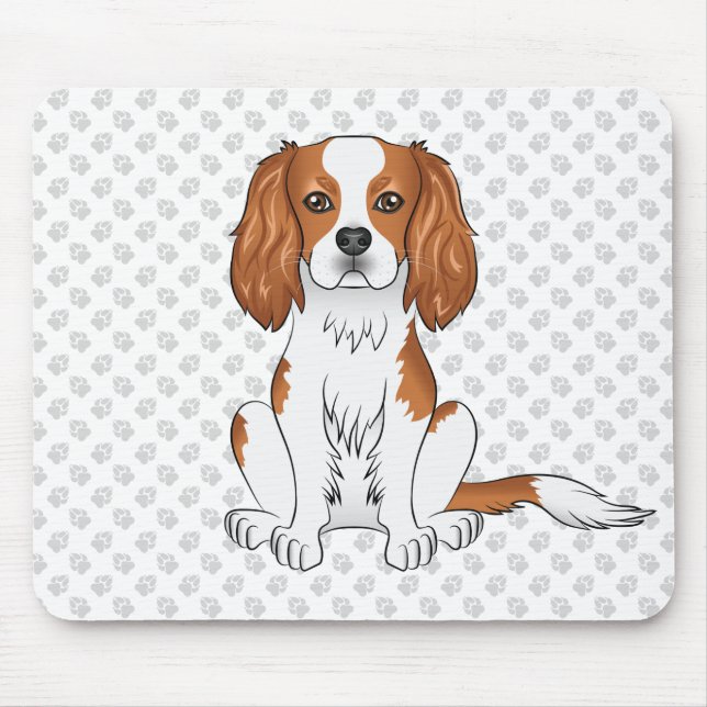 Tapis De Souris Cavalier King Charles Spaniel & Pattes de Blenheim (Devant)
