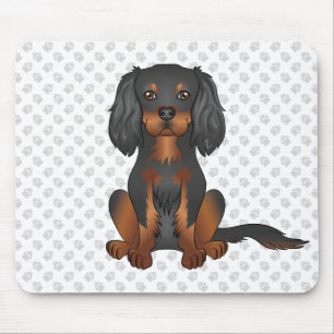 Tapis De Souris Cavalier King Charles Spaniel & Pattes noir et fau