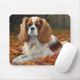 Tapis De Souris Cavalier King en automne Feuilles automne Inspirat