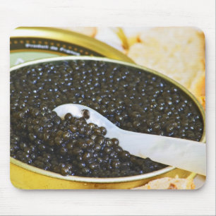 Tapis De Souris Caviar noir et cuillère de nacre à