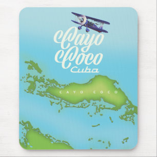 Tapis De Souris Cayo Coco Cuba carte vintage.