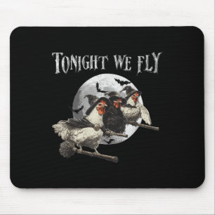 Tapis De Souris Ce Soir, Nous Volons Drôle Poulet Halloween Costum