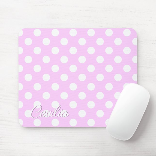 Tapis De Souris Cecilia - Nom Modèle Soft Pastel Rose Et Blanc (Avec souris)