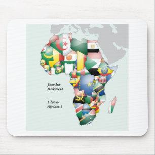Tapis De Souris Célébration de l'Afrique dans le design des drapea
