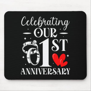 Tapis De Souris Célébration de notre 1er anniversaire de mariage 1