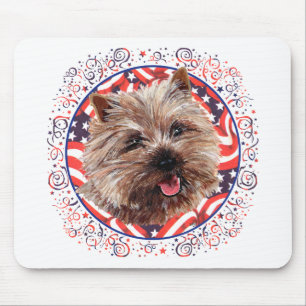 Tapis De Souris Célébration du drapeau américain Cairn Terrier