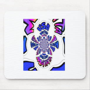 Tapis De Souris Célébration USA : Texte Amusant Dynamique Art Love