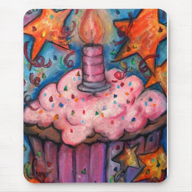Tapis De Souris Célébrez avec un petit gâteau (Devant)