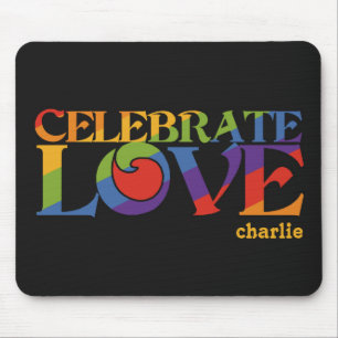 Tapis De Souris Célébrez l'amour personnalisé monogramme mousepad