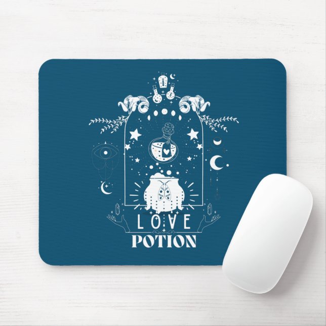 Tapis De Souris Céleste magique 'Love Potion' sur un saphir bleu (Avec souris)