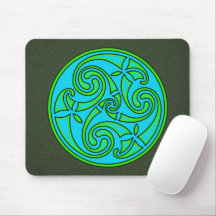 Celtic Art Spiral Design Mouse Mat