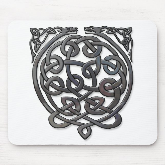 Tapis De Souris Celtic Knot Dragons – Black Chrome (Devant)