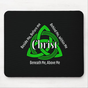 Tapis De Souris Celtic Trinity Kno Prière de Saint Patrick Chrétie