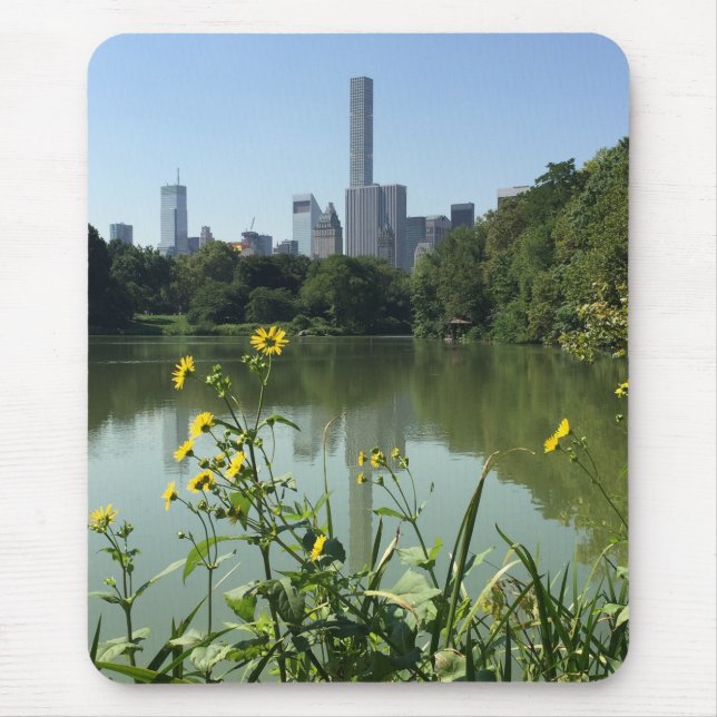 Tapis De Souris Central Park Lake New York City NYC Skyline Flower (Devant)