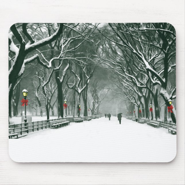 Tapis De Souris Central Park Snowy Path (Devant)