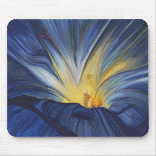 Tapis De Souris Centre bleu Mousepad de fleur