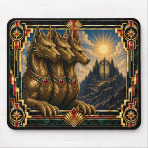 Tapis De Souris Cerberus, Art Déco Mythique