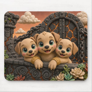 Tapis De Souris Cerberus bébé mignon, mythique