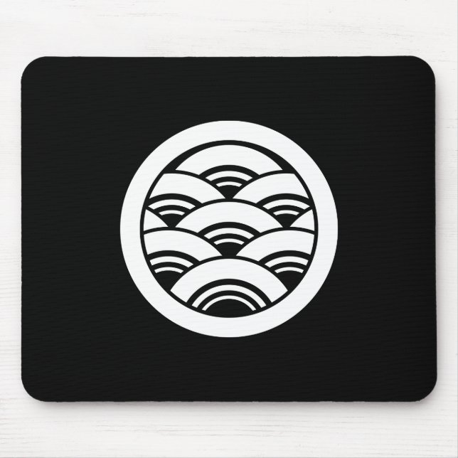 Tapis De Souris Cercle avec Seigaiha (Devant)