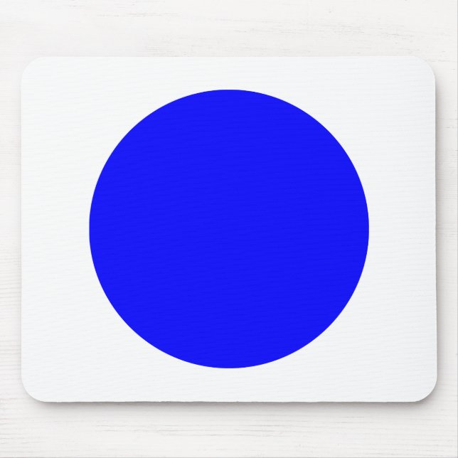 Tapis De Souris Cercle - Bleu avec blanc (Devant)