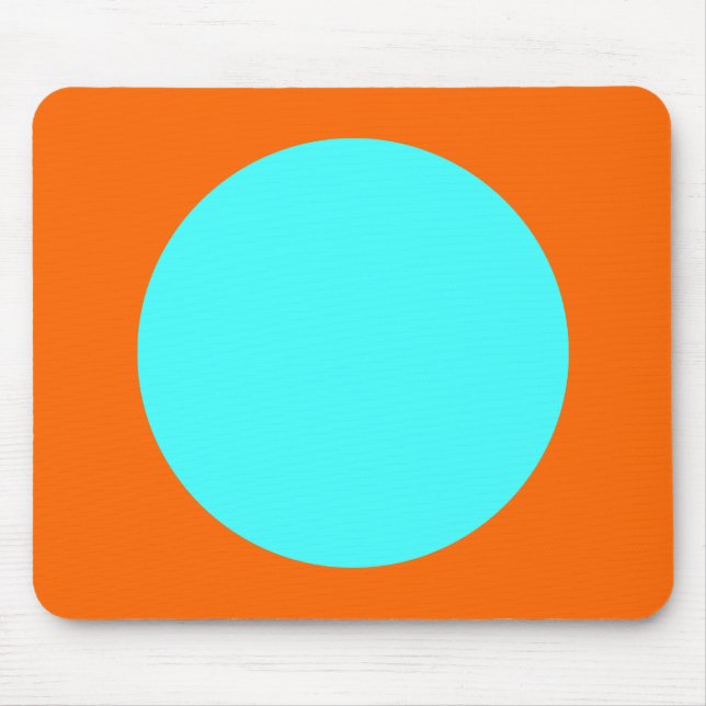 Tapis De Souris Cercle - Bleu glace et orange (Devant)