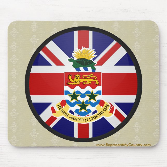 Tapis De Souris Cercle de drapeau de qualité des Îles Caïman (Devant)