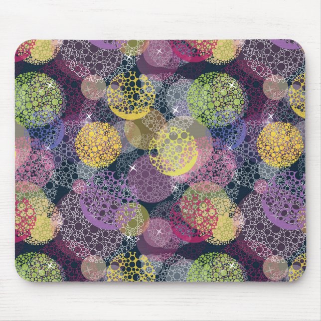 Tapis De Souris Cercle de points Polka de la Cute Abstraite (Devant)