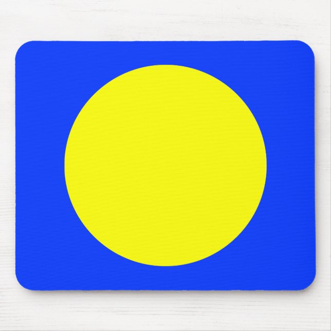 Tapis De Souris Cercle - Jaune et bleu (Devant)