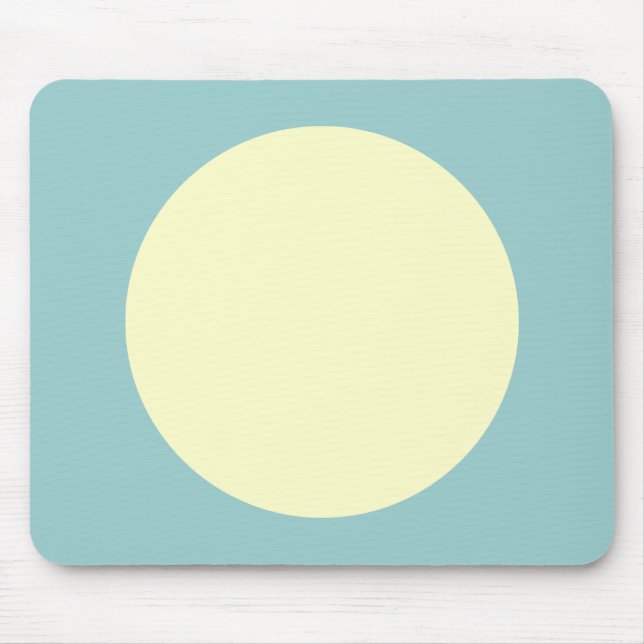Tapis De Souris Cercle - Jaune pâle et Vert bleu clair (Devant)