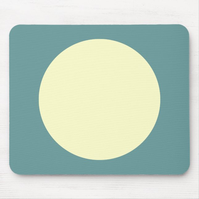 Tapis De Souris Cercle - Jaune pâle et Vert Océan (Devant)