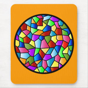 Tapis De Souris Cercle Mousepad en verre souillé