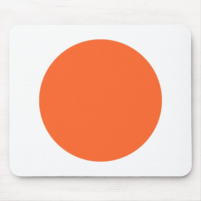 Tapis De Souris Cercle - Orange d'automne avec blanc (Devant)
