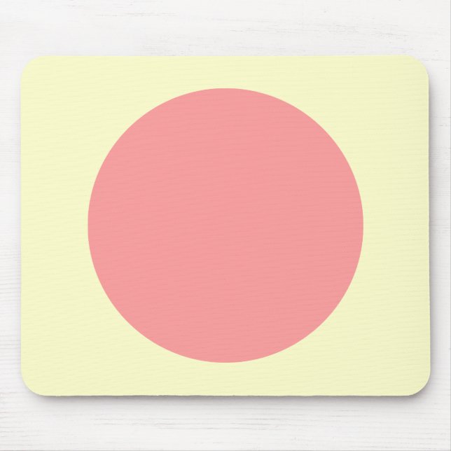 Tapis De Souris Cercle - Rose doux avec jaune pâle (Devant)