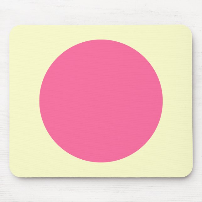 Tapis De Souris Cercle - rose profond et jaune pâle (Devant)