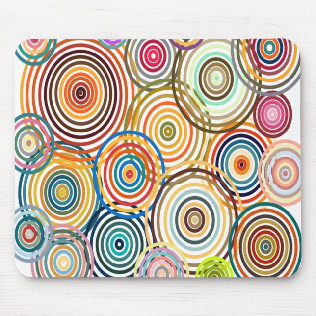 Tapis De Souris Cercles arc-en-ciel (Devant)