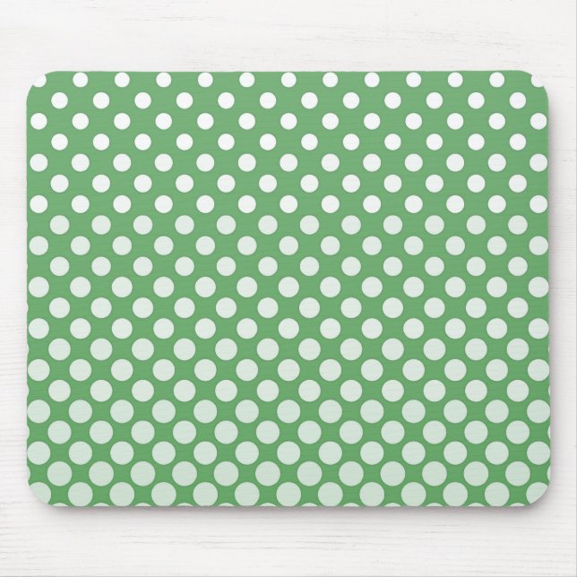 Tapis De Souris Cercles blancs en cascade sur fond vert citron (Devant)