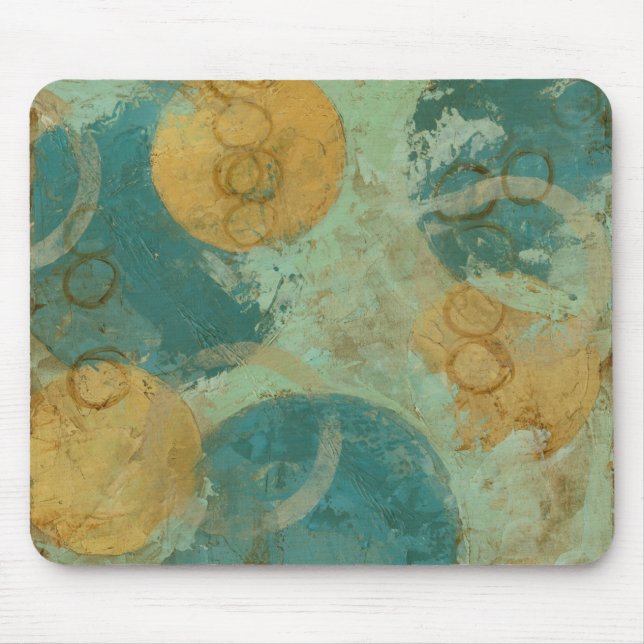 Tapis De Souris Cercles bleus et jaunes (Devant)