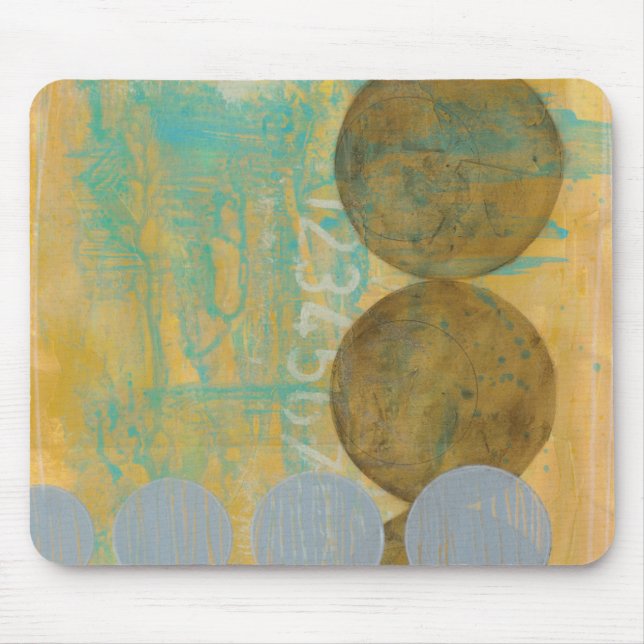 Tapis De Souris Cercles Brown et gris foncés avec des nombres (Devant)