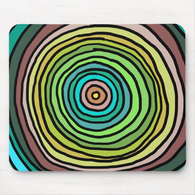 Tapis De Souris Cercles Colorés Verts (Devant)