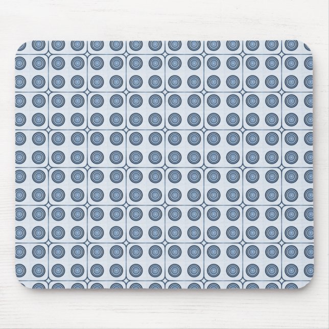 Tapis De Souris Cercles de charme rétro Mousepad, bleu marine (Devant)